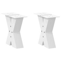 Salontafelpoten 2 st X-vormig 40x(30-31) cm staal wit - thumbnail