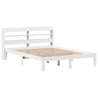 Bedframe met hoofdeinde zonder matras 120x200 cm wit - thumbnail