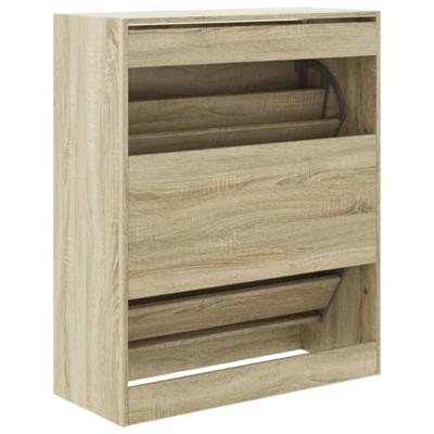 VidaXL Schoenenkast 80x34x96,5 cm bewerkt hout sonoma eikenkleurig