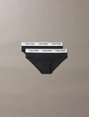 Calvin Klein 2-Pack meisjes slips -Icon Cotton Stretch - MSG80G8007260SA - Zwart - Onderbroek - Ondergoed