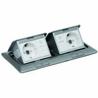 Vloerstopcontact RVS 2x stopcontact 2x data aansluiting KBOD06/266 - thumbnail