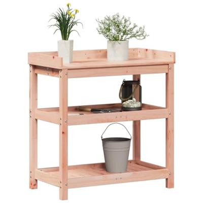 VidaXL Oppottafel met schappen 82,5x45x86,5 cm massief douglashout