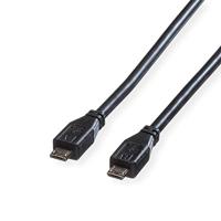 ROLINE USB 2.0 Kabel, Micro USB A Male - Micro USB B Male, 1,8m - thumbnail