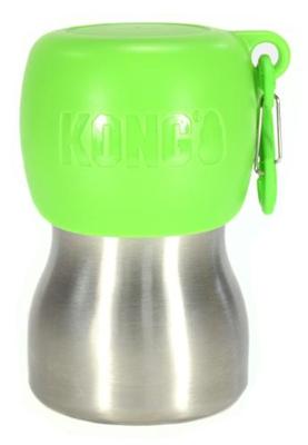 KONG H2O roestvrij staal hond waterfles & huisdier reizen kom, 9.5 oz - groen
