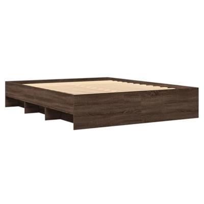 Bedframe zonder matras bewerkt hout bruin eikenkleur 160x200 cm