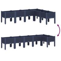 Plantenbak met poten 160x120x42 cm polypropeen blauwgrijs - thumbnail