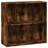 Boekenkast 80x30x77 cm bewerkt hout gerookt eikenkleurig - thumbnail