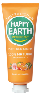 Happy Earth 100% Natural Deo Cream Rose Petitgrain Happy Earth 100% Natural Deo Cream Rose Petitgrain