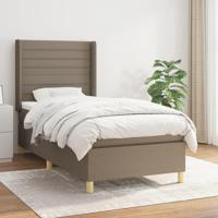 Boxspring met matras stof taupe 90x190 cm - thumbnail