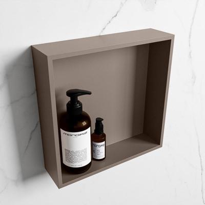 MONDIAZ EASY Nis 29,5x29,5cm in solid surface kleur Smoke | Smoke. 1 vak geschikt voor in- of opbouw