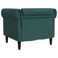 Fauteuil Chesterfield-stijl stof donkergroen - thumbnail