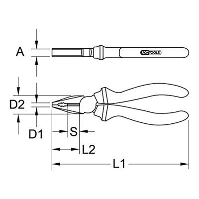 KS Tools 1152102 Combinatietang 180 mm DIN ISO 5748