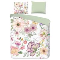 Good Morning Dekbedovertrek "bloemen" - Wit - (240x200/220 cm) - Katoen - thumbnail