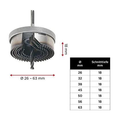 kwb 599077 Gatenzaagset 7-delig 25 mm, 32 mm, 38 mm, 45 mm, 50 mm, 58 mm, 63 mm 1 stuk(s)
