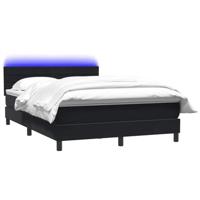 Boxspring met matras en LED fluweel zwart 160x220 cm - thumbnail