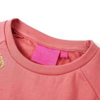 Kindertrui met giraf van pailletten 116 oudroze - thumbnail