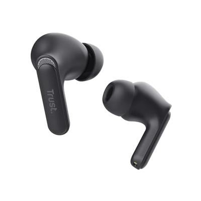 Trust Yavi Bluetooth Earbuds In Ear met Noise Cancelling Microfoons ENC, 23 Uur Speeltijd, 85% Gerecycled Plastic, Oordopjes Draadloos Buds Wireless Draadloze Oortjes Android iPhone - Zwart