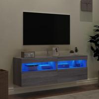Tv-wandmeubels met LED 2 st 60x30x40 cm grijs sonoma eiken - thumbnail