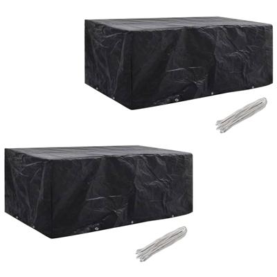 VidaXL Tuinmeubelhoezen poly rattan 2 st 8-persoons 229x113 cm