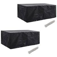 VidaXL Tuinmeubelhoezen poly rattan 2 st 8-persoons 229x113 cm - thumbnail
