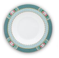 Pip Studio Diep Bord Blushing Birds Blauw ø 21 cm - thumbnail