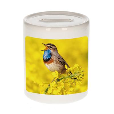 Foto blauwborst vogel spaarpot 9 cm - Cadeau vogels liefhebber - Spaarpotten Foto blauwborst vogel spaarpot 9 cm - Cadeau vogels liefhebber - Spaarpotten
