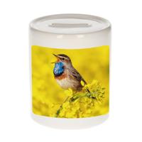 Foto blauwborst vogel spaarpot 9 cm - Cadeau vogels liefhebber - Spaarpotten - thumbnail