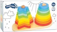Small Foot houten stapeltoren regenboog cirkel en ster, 19dlg. - thumbnail