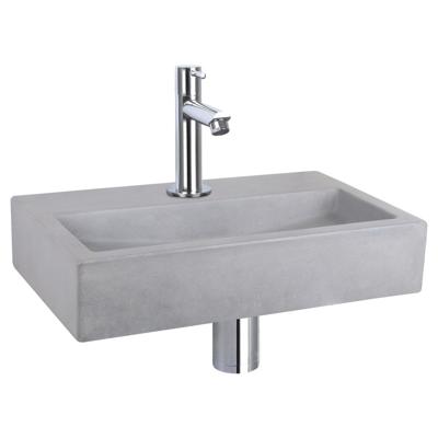 Differnz Flat fonteinset beton lichtgrijs kraan recht chroom 38 x 24 x 8 cm