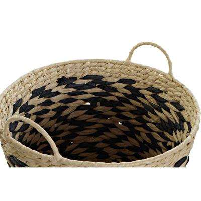 Basket spelset DKD Home Decor Zwart Lichtbruin Natuurlijke Vezel (3 Onderdelen) (3 Stuks)