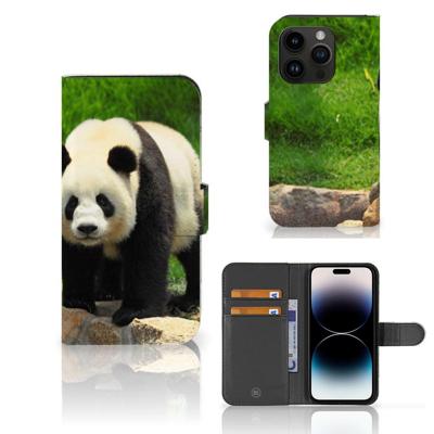 iPhone 15 Pro | Telefoonhoesje | Met pasjeshouder | Panda