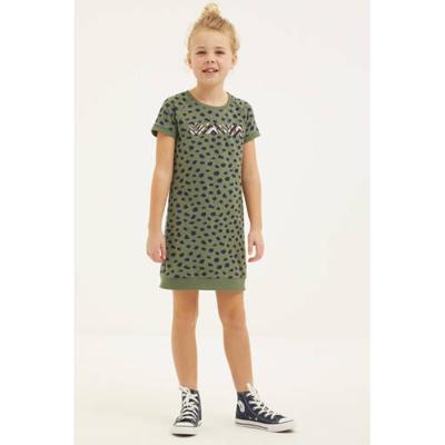 DJ Dutchjeans jurk met all over print army groen/zwart DJ Dutchjeans jurk met all over print army groen/zwart