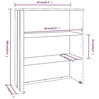 Opzetkast HAMAR 85x35x100 cm massief grenenhout honingbruin