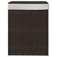VidaXL Wasmand met deksel 46x33x60 cm poly rattan donkerbruin - thumbnail