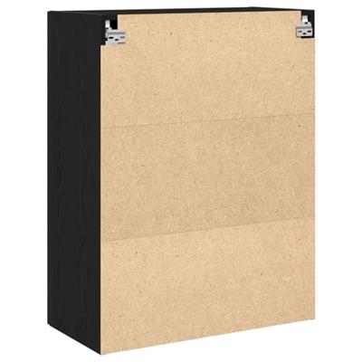 Wandkast Zwart eiken 69.5 x 34 x 90 cm Bewerkt hout