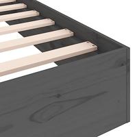 Bedframe massief hout grijs 75x190 cm - thumbnail