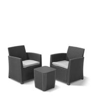 Corona balkonset met Luzon tafel antraciet - thumbnail