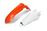 UFO PLAST spatbordset mudguard set ufo ktm oem orange/ white - thumbnail