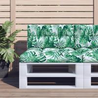 VidaXL Palletkussen bladpatroon 70x40x12 cm stof - thumbnail