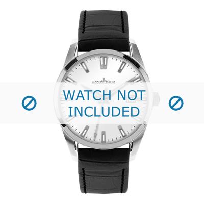 Jacques Lemans horlogeband 1-1769D Leder Zwart + standaard stiksel Jacques Lemans horlogeband 1-1769D Leder Zwart + standaard stiksel