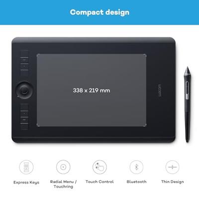 Wacom Intuos Pro M South grafische tablet Zwart 5080 lpi 224 x 148 mm USB/Bluetooth