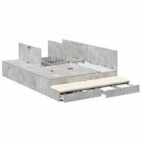 Opbergbedframe Beton Grijs 236.5 x 150 x 31.5 cm Bewerkt hout - thumbnail