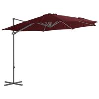 VidaXL Zweefparasol met stalen paal 300 cm bordeauxrood - thumbnail