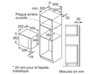 Inbouwmagnetron - NEFF N50 - HLAWD23N1F - Roestvrij staal - 20 L - 38,2 x 59,4 x 31,7 cm - thumbnail