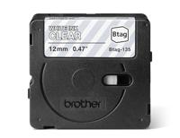 Brother BTAG-135 labelprinter-tape Wit op transparant - thumbnail