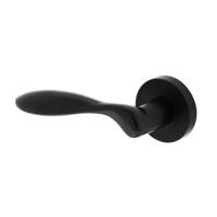 Gatdeel links George op ronde rozet 52x10mm met nokken mat zwart - thumbnail