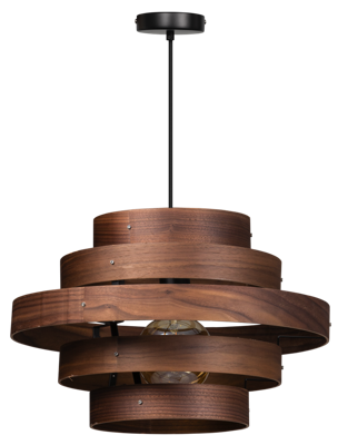 ETH Stoere hanglampWalnut 5-rings houtbruin - 05-HL4452-77