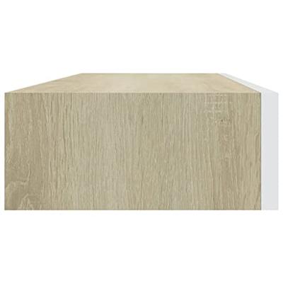 VidaXL Wandladekast eiken en wit 60x23,5x10cm mdf