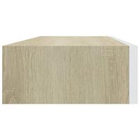 Wandschap met lade 60x23,5x10 cm MDF eikenkleurig en wit - thumbnail