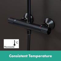 Hansgrohe Showerpipe Vernis Blend 200 1 Jet Met Douchethermostaat Mat Zwart - thumbnail